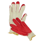 Polyester Knit Gloves Finger Red Coated {10 PR.}